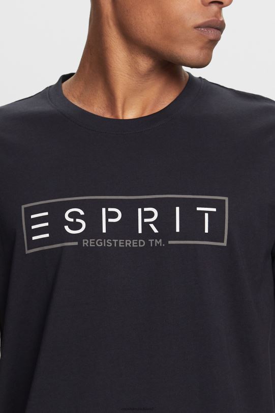 Männer Esprit Schwarz Logo-T-Shirt aus Jersey, 100 % Baumwolle T-Shirts 0BN00733