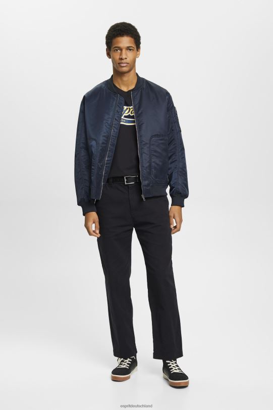 Männer Esprit Schwarz T-Shirt aus Baumwolle mit Retro-Logoprint T-Shirts 0BN00628