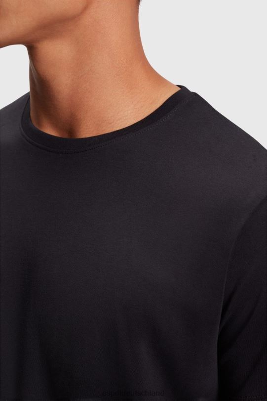 Männer Esprit Schwarz-Weiss Baumwoll-T-Shirts mit Rundhalsausschnitt im Zweierpack T-Shirts 0BN00857