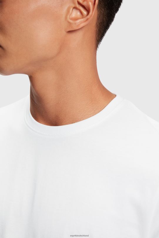 Männer Esprit Schwarz-Weiss Baumwoll-T-Shirts mit Rundhalsausschnitt im Zweierpack T-Shirts 0BN00857