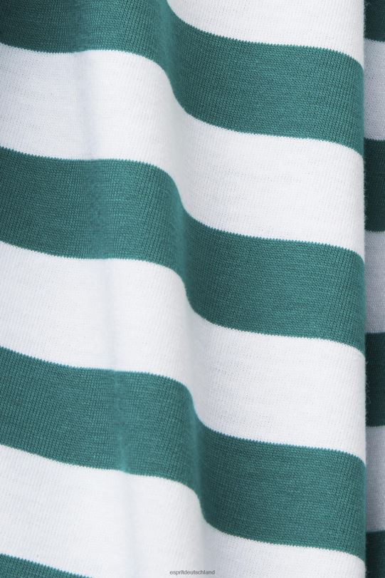 Männer Esprit Smaragdgrün Gestreiftes T-Shirt aus nachhaltiger Baumwolle T-Shirts 0BN00741