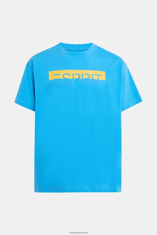 Männer Esprit Türkis Mattglänzendes T-Shirt mit Logo-Applikation T-Shirts 0BN00618