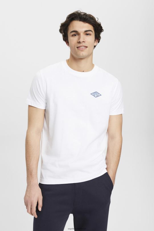 Männer Esprit Weiß T-Shirt mit Logo-Print T-Shirts 0BN00599