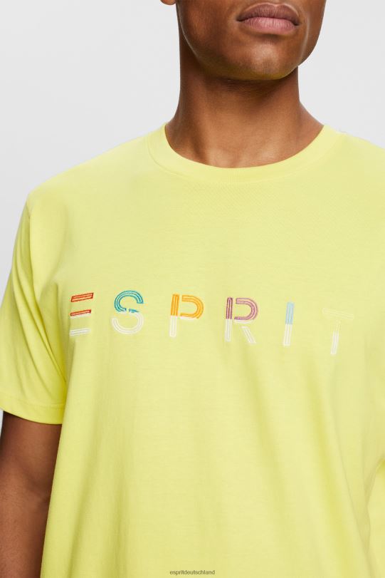 Männer Esprit helles Gelb Jersey-T-Shirt mit gesticktem Logo T-Shirts 0BN00920