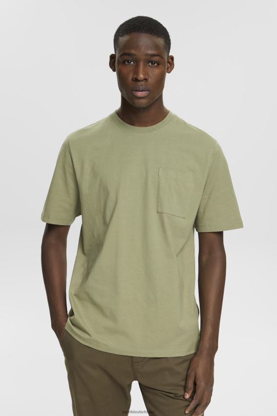Männer Esprit helles Khaki Jersey-T-Shirt T-Shirts 0BN00746