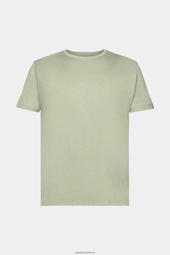 Männer Esprit helles Khaki T-Shirt aus gesprenkeltem Jersey T-Shirts 0BN00780