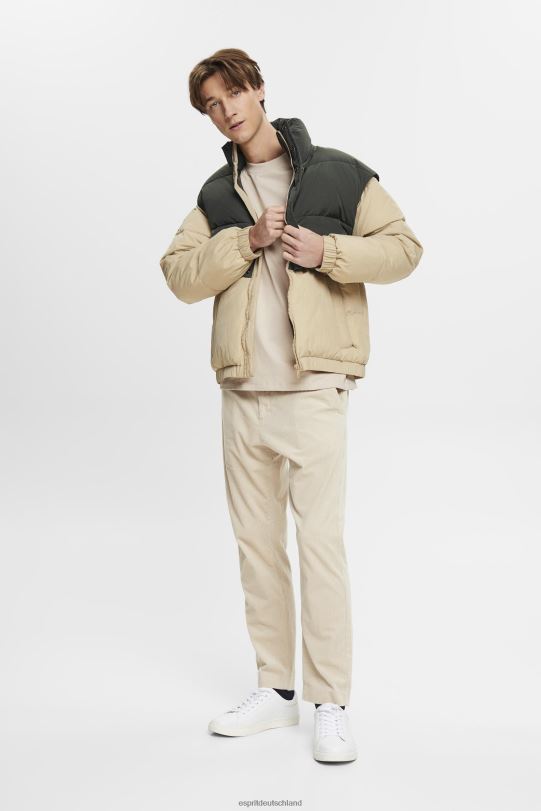 Männer Esprit helles Taupe T-Shirt aus Baumwolle mit Rundhalsausschnitt T-Shirts 0BN00722