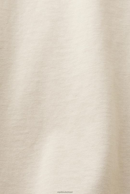 Männer Esprit helles Taupe T-Shirt aus Baumwolle mit Rundhalsausschnitt T-Shirts 0BN00722