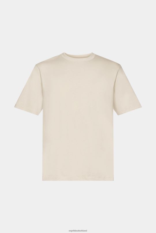 Männer Esprit helles Taupe T-Shirt aus Baumwolle mit Rundhalsausschnitt T-Shirts 0BN00722