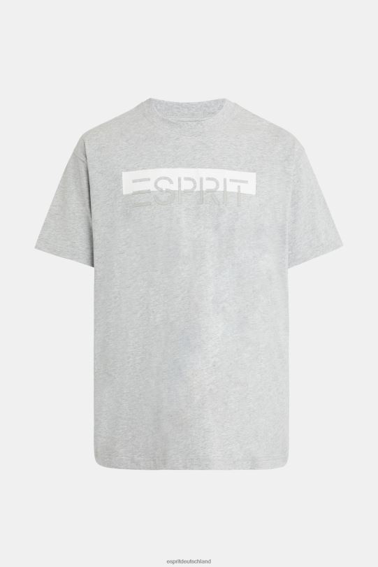 Männer Esprit hellgrau Mattglänzendes T-Shirt mit Logo-Applikation T-Shirts 0BN00615