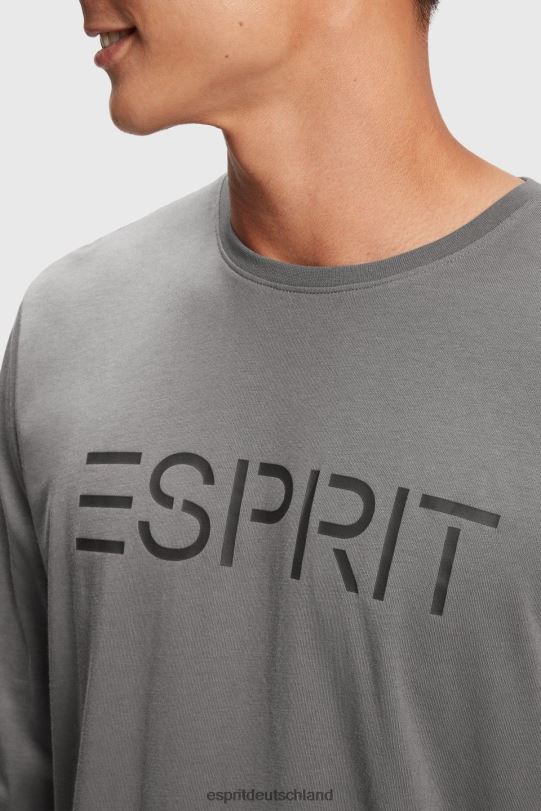 Männer Esprit mittelgrau T-Shirt aus Jersey mit Logo-Print T-Shirts 0BN00863