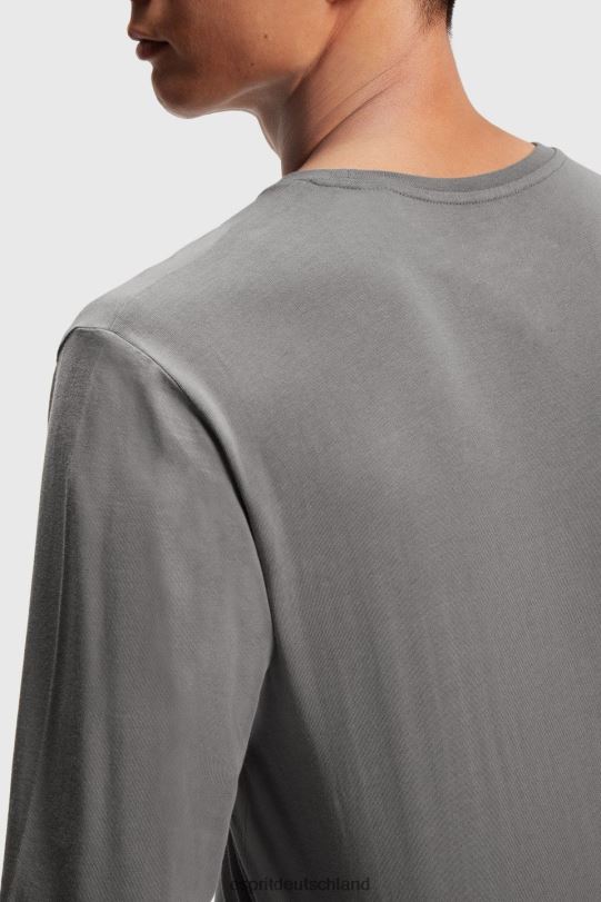 Männer Esprit mittelgrau T-Shirt aus Jersey mit Logo-Print T-Shirts 0BN00863