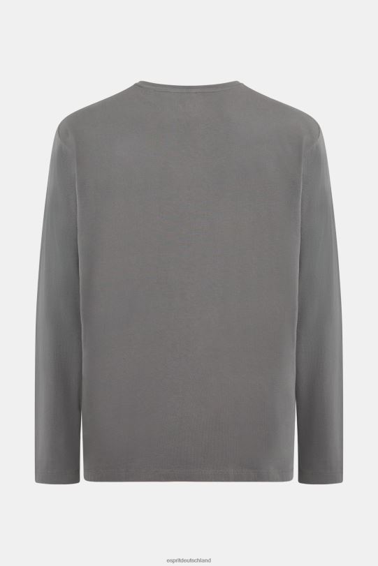 Männer Esprit mittelgrau T-Shirt aus Jersey mit Logo-Print T-Shirts 0BN00863