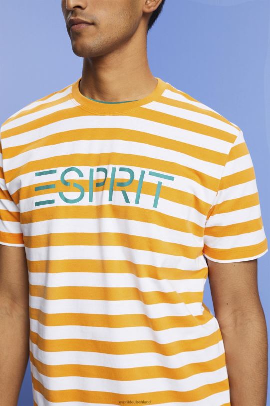 Männer Esprit orange Gestreiftes T-Shirt aus nachhaltiger Baumwolle T-Shirts 0BN00745